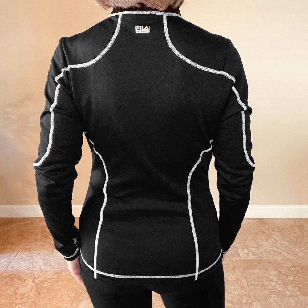 FILA Sport Running Top Performance Sweatshirt B&W XS - Picture 3 of 6